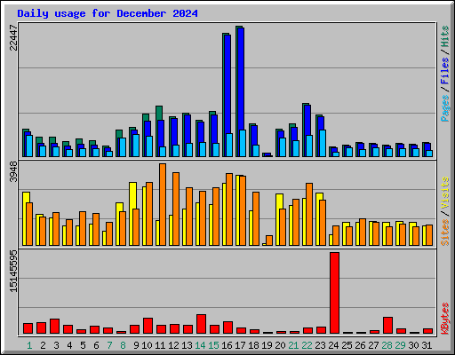 Daily usage for December 2024
