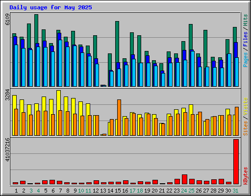 Daily usage for May 2025