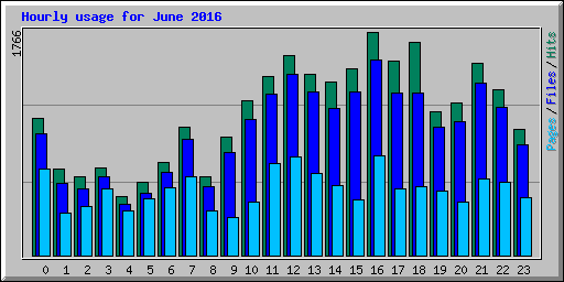 Hourly usage for June 2016