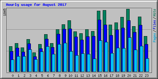 Hourly usage for August 2017