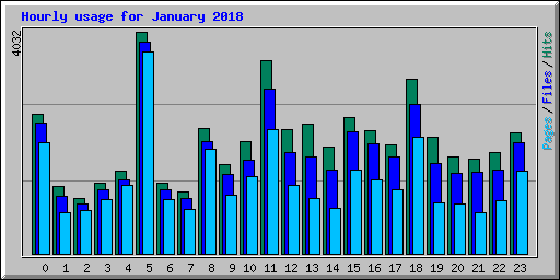 Hourly usage for January 2018