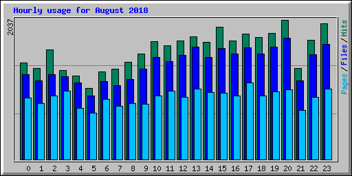 Hourly usage for August 2018