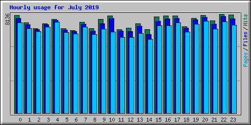 Hourly usage for July 2019