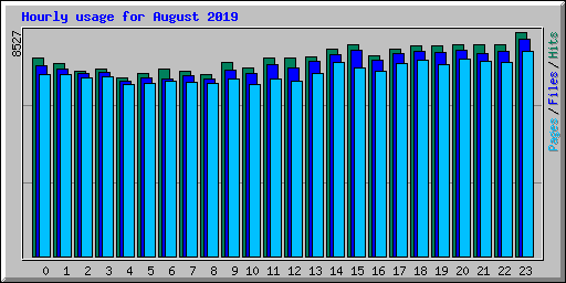 Hourly usage for August 2019