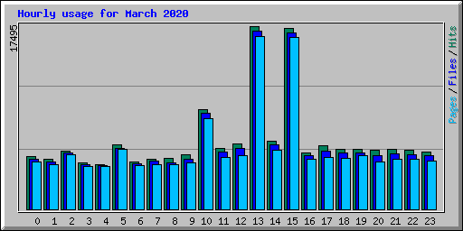 Hourly usage for March 2020