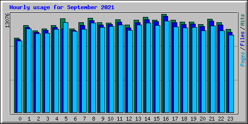 Hourly usage for September 2021