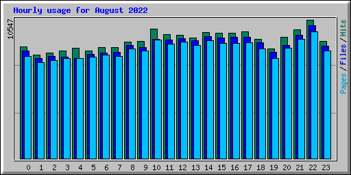 Hourly usage for August 2022