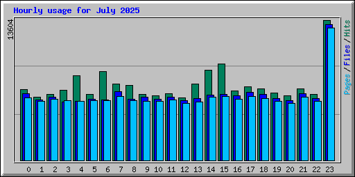 Hourly usage for July 2025